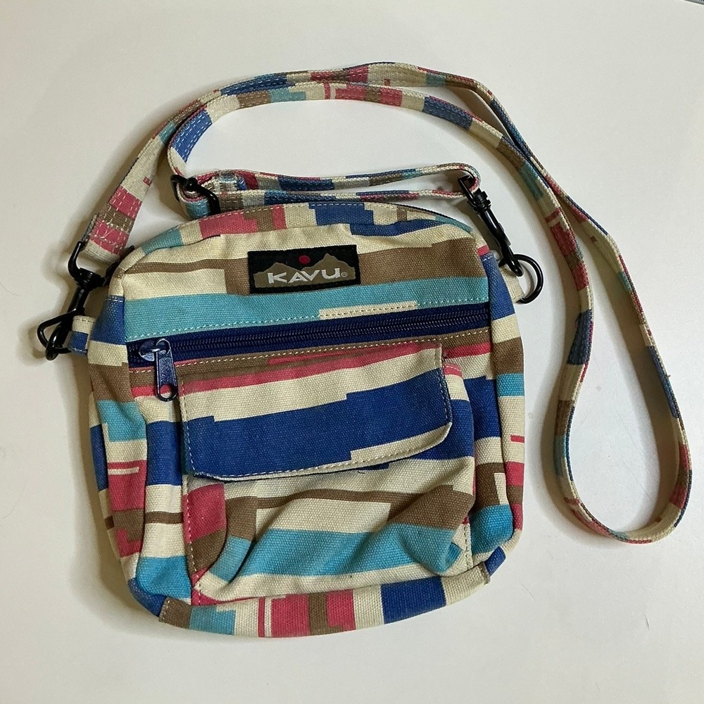 KAVU Sling‎ Bag Crossbody Multi Color Stripe Adjustable Strap